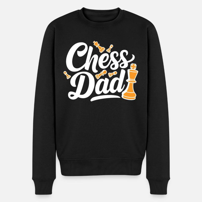 Chess Dad Schach Spruch Zitat - Männer Premium Bio Pullover - Schwarz