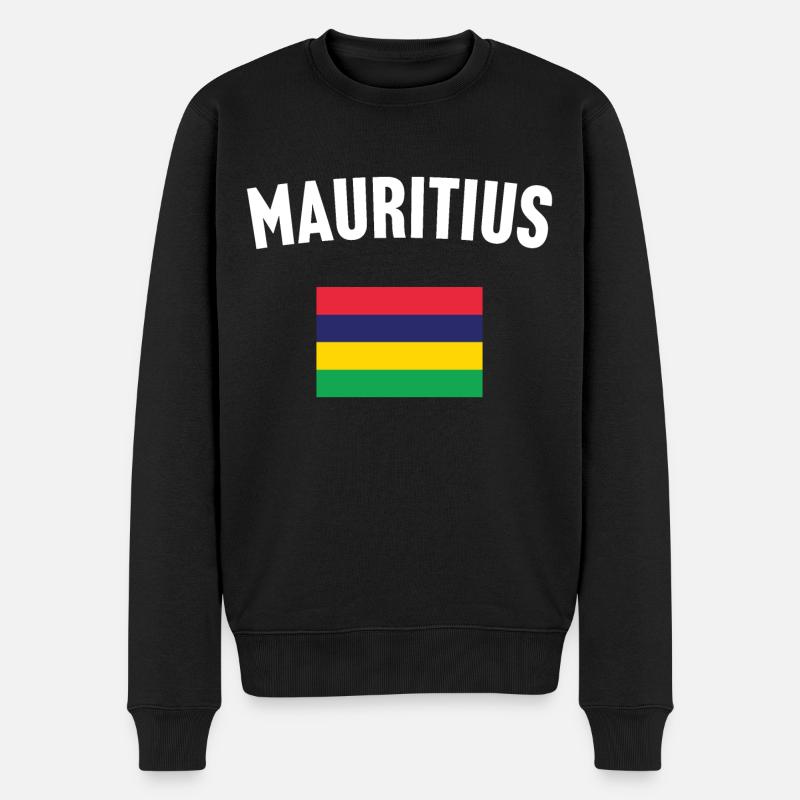 Mauritius Flagge - Männer Premium Bio Pullover - Schwarz
