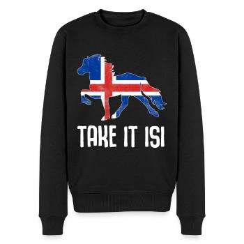 Isi Islandpferd Pony Islandpferde Spruch Geschenk - Männer Premium Bio Pullover - Schwarz - Vorne - Nico (187cm)