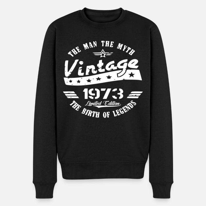 Geburtsjahr Geburtstag Vintage 1973 - Männer Premium Bio Pullover - Schwarz