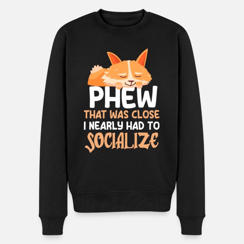 Introverti timide antisocial - Pull Premium bio Homme - noir