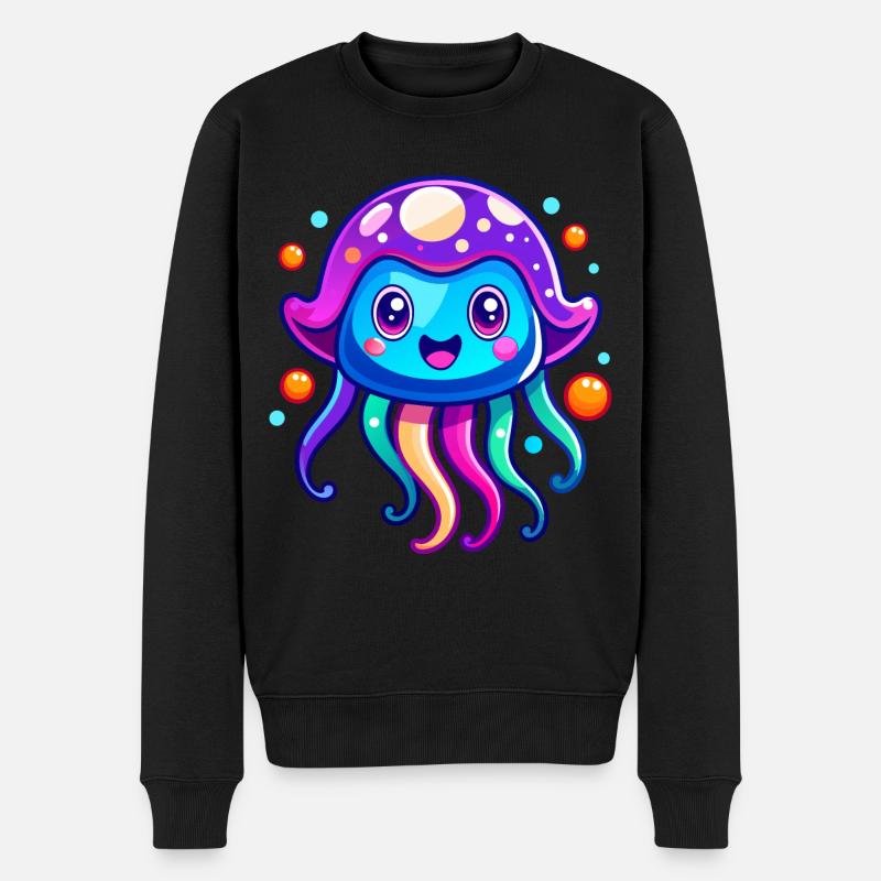 Méduse mignonne - Pull Premium bio Homme - noir