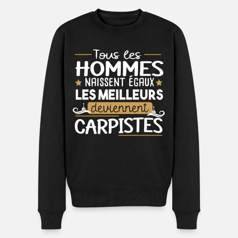 Carpiste homme.Pêcheur. pêche. Poisson cadeau - Pull Premium bio Homme - noir