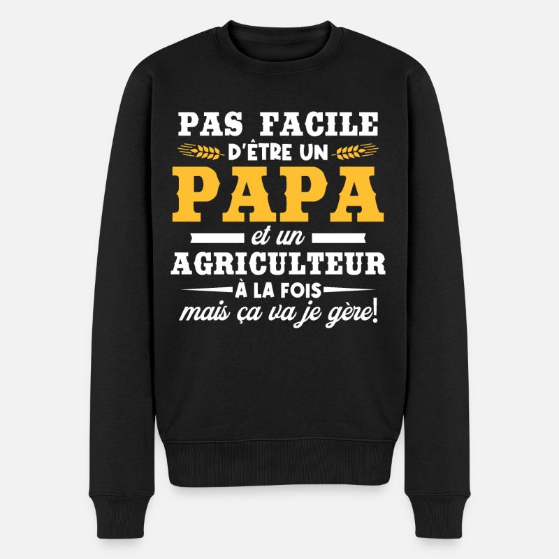 Papa et un agriculteur - Pull Premium bio Homme - noir