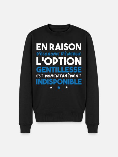 Option gentillesse indisponible - Pull Premium bio Homme - noir