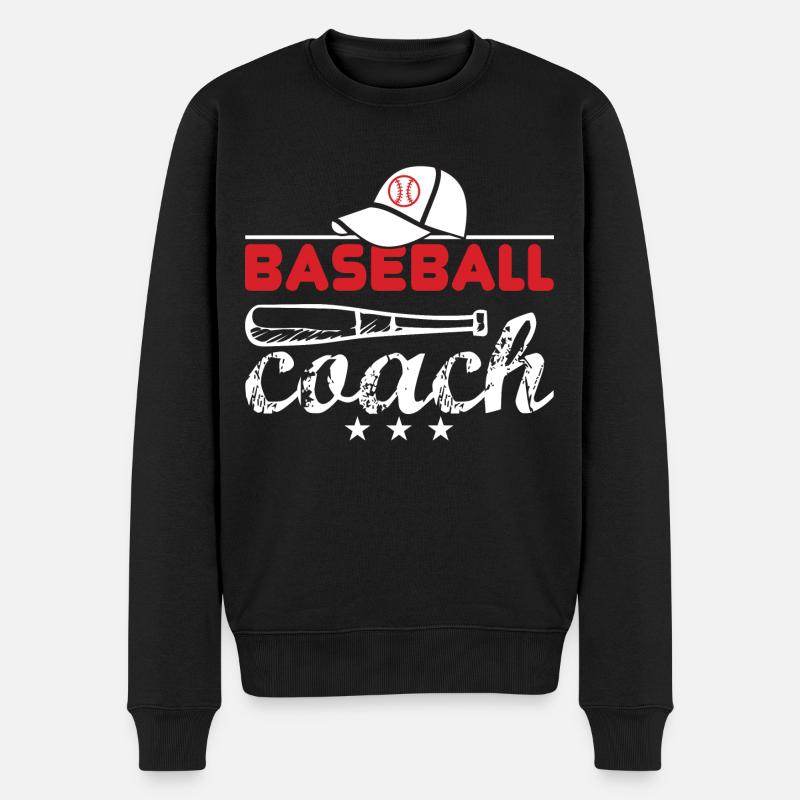Baseballcoach - Männer Premium Bio Pullover - Schwarz