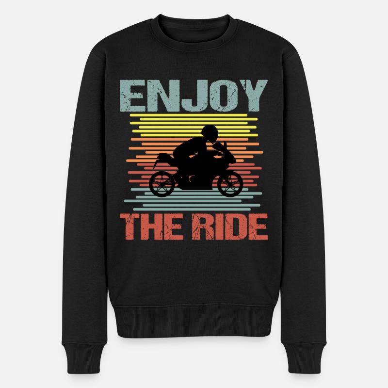 Biker motorcyclist retro vintage - Pull Premium bio Homme - noir
