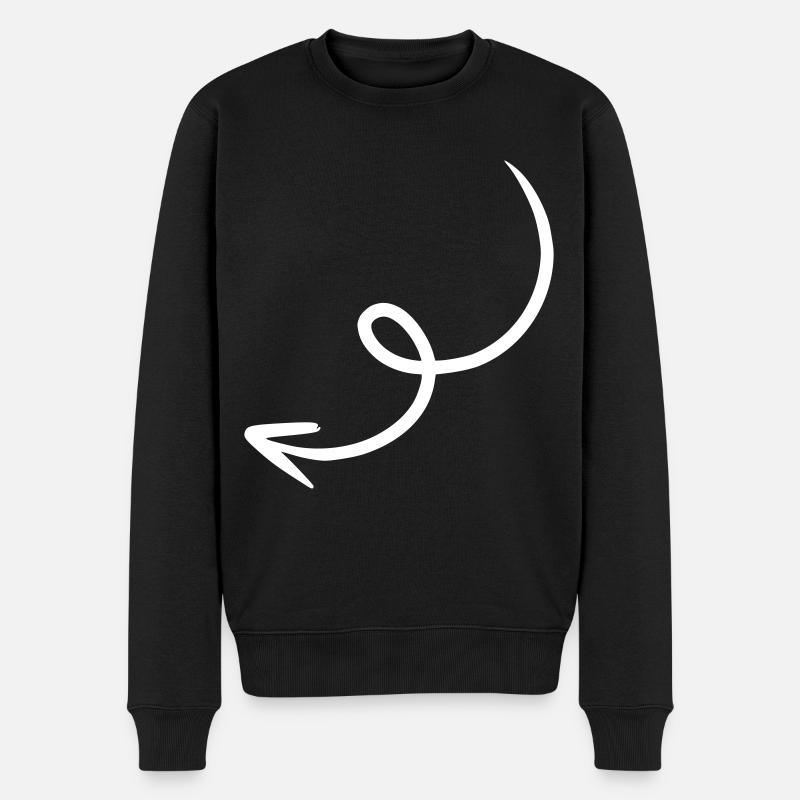 Flèche dessin esquisse blanc - Pull Premium bio Homme - noir