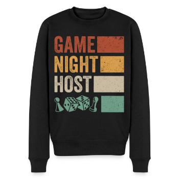 Spieleabend Gastgeber Broad Player - Männer Premium Bio Pullover - Schwarz - Vorne - Nico (187cm)