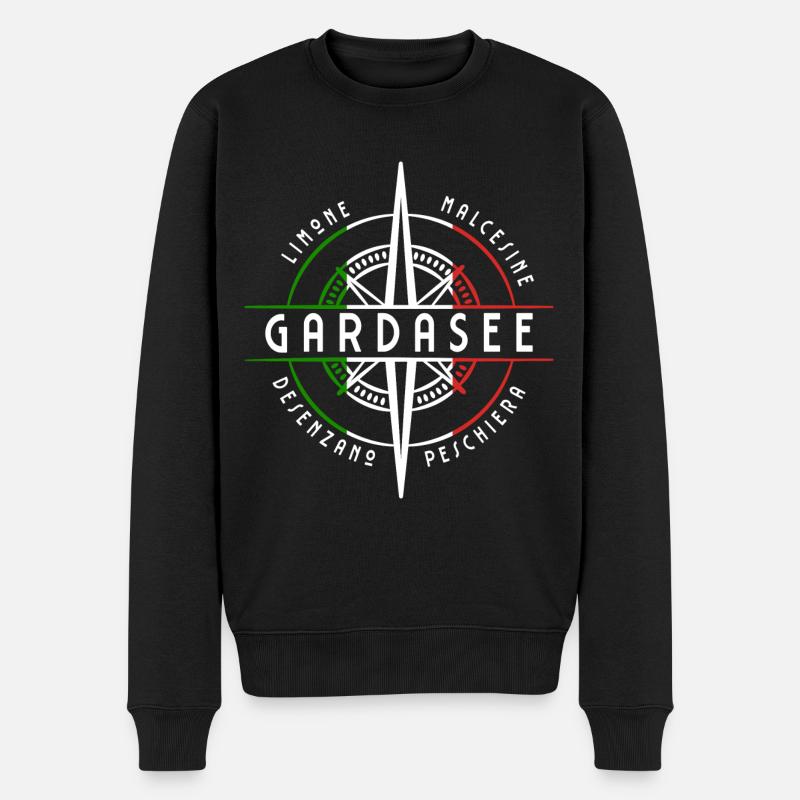 Gardasee - Männer Premium Bio Pullover - Schwarz
