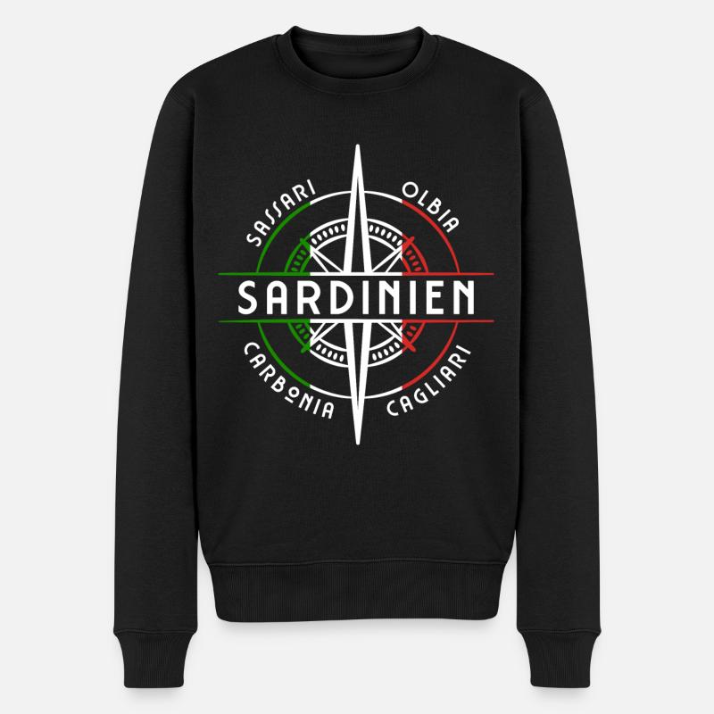 Sommer Sardinien - Männer Premium Bio Pullover - Schwarz