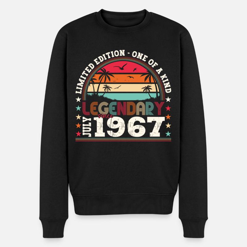 Legendär Juli 1967 55. Geburtstag Geschenk Herren - Männer Premium Bio Pullover - Schwarz