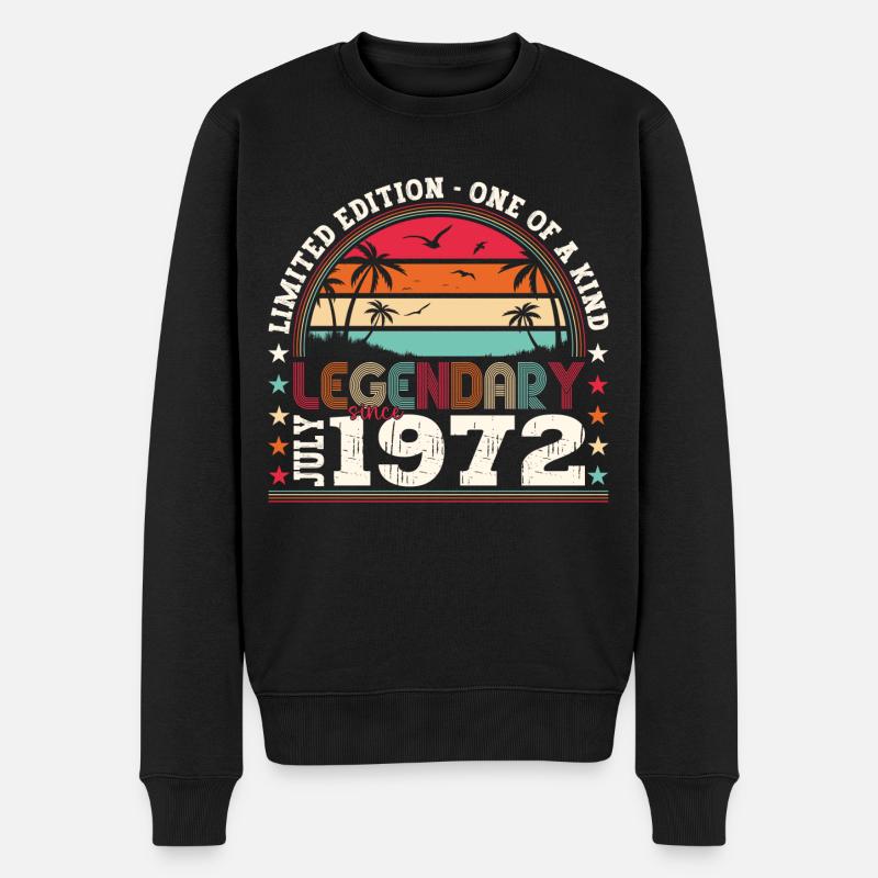 Legendär Juli 1972 50. Geburtstag Geschenk Herren - Männer Premium Bio Pullover - Schwarz