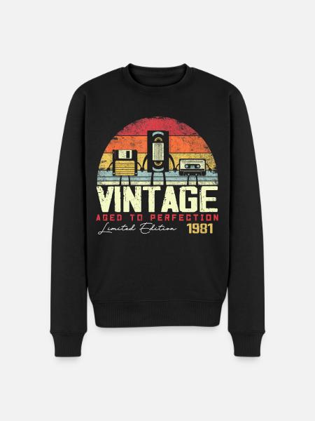Cadeau Millésime 1981 - Pull Premium bio Homme - noir
