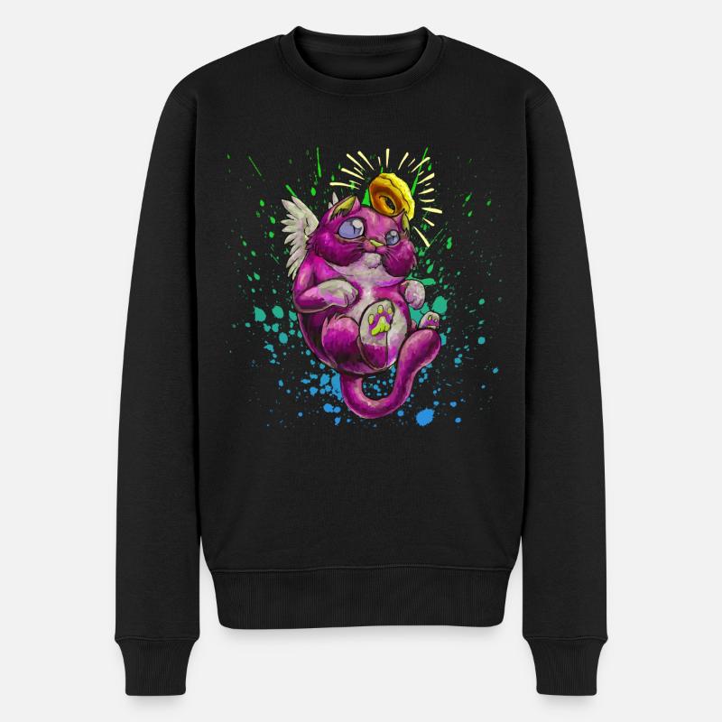 Holy Cat - Männer Premium Bio Pullover - Schwarz