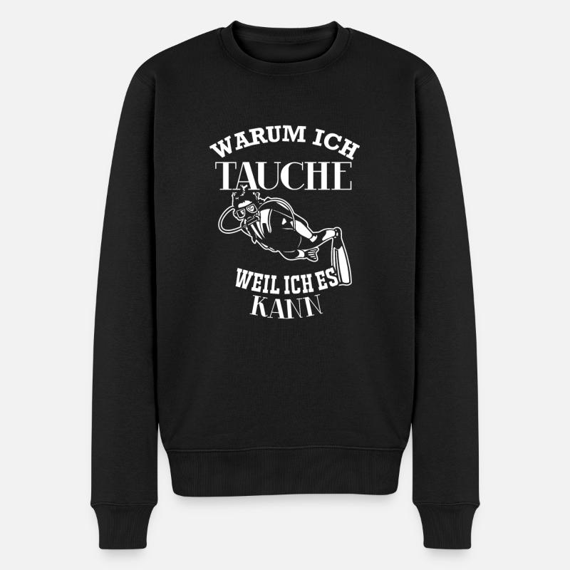 Tauchen - Warum ich tauche, weil ich es kann - Männer Premium Bio Pullover - Schwarz