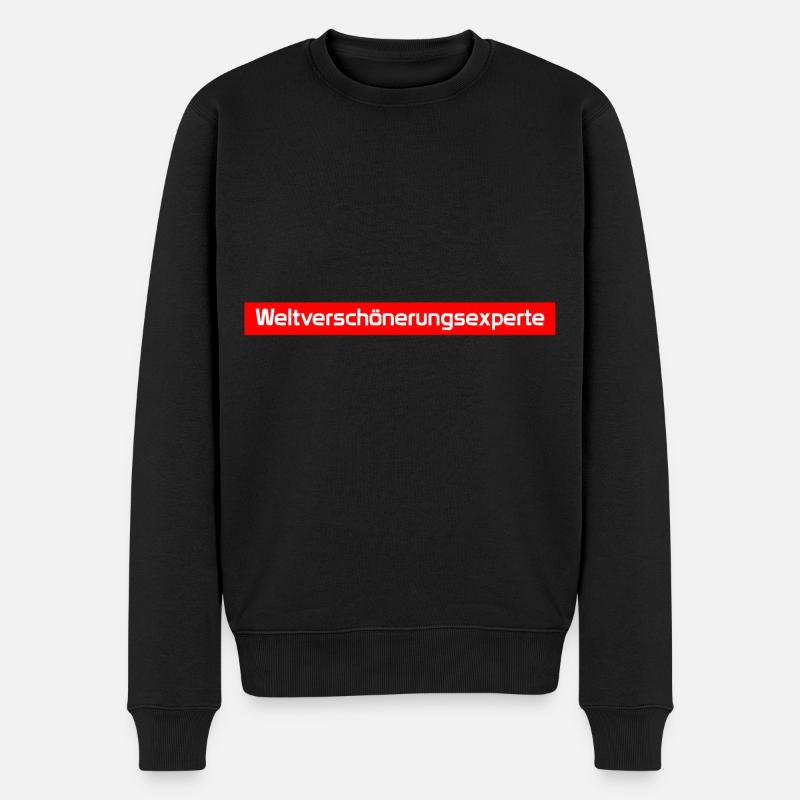 Weltverschönerungsexperte - Männer Premium Bio Pullover - Schwarz
