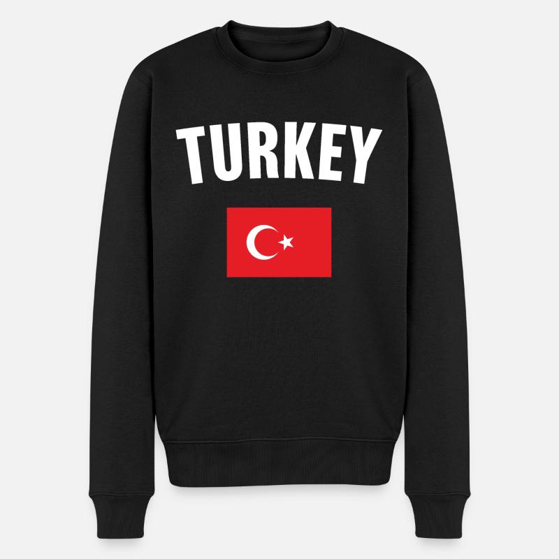 Drapeau de la Turquie - Pull Premium bio Homme - noir