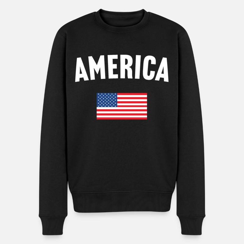 Drapeau de l’Amérique - Pull Premium bio Homme - noir