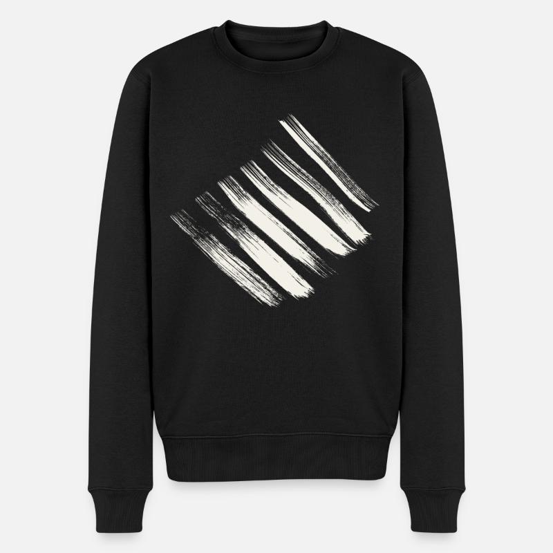 Streifen Muster Design - Männer Premium Bio Pullover - Schwarz