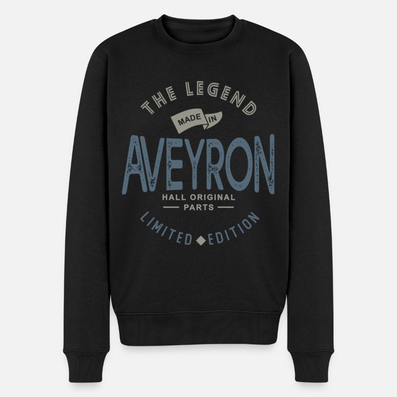 MADE IN aveyron cadeau anniveraire aveyronnais - Pull Premium bio Homme - noir
