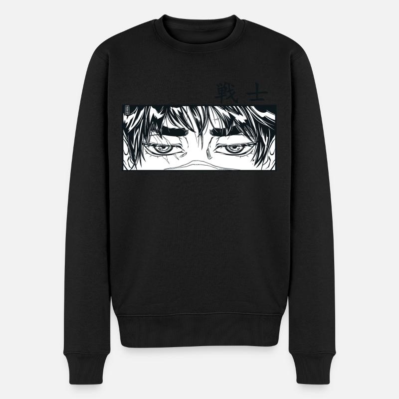 Panneau Warrior Manga - Pull Premium bio Homme - noir