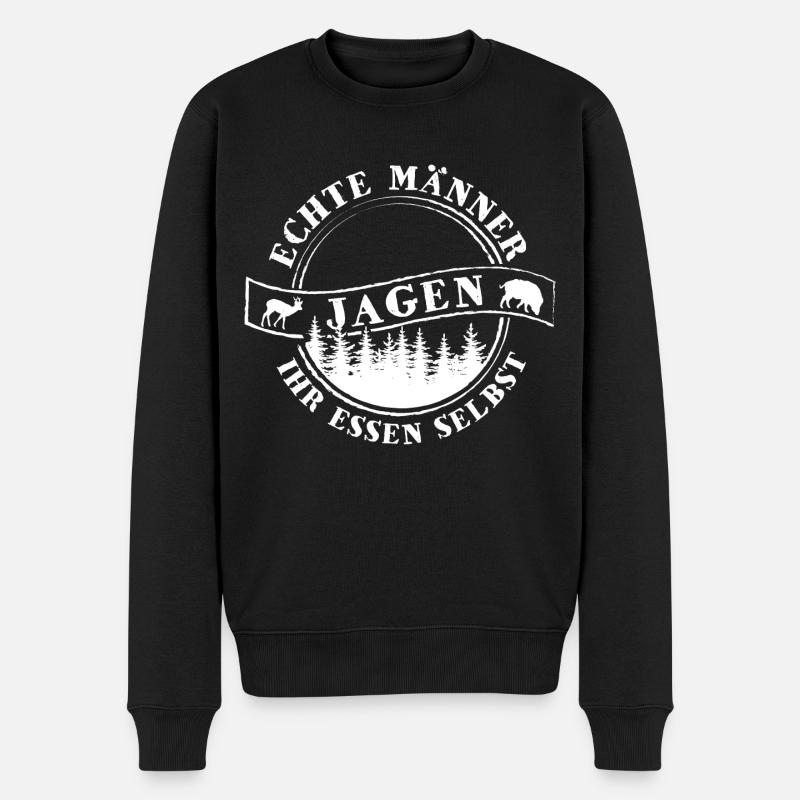 Jagen Jäger Geschenk für Männer - Männer Premium Bio Pullover - Schwarz