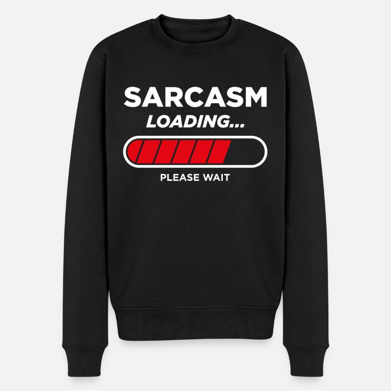 Sarkasmus-Laden - Männer Premium Bio Pullover - Schwarz