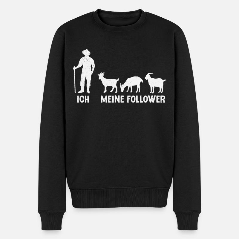 Ziegen Ziegenbock Landwirt Ziege - Männer Premium Bio Pullover - Schwarz