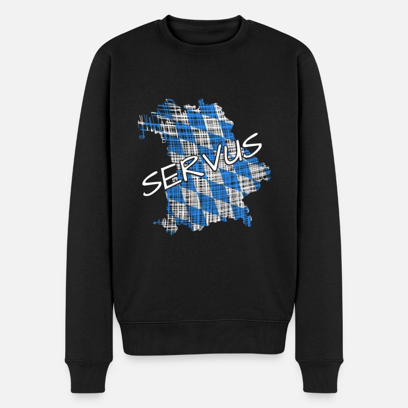 Servus Bayern - Männer Premium Bio Pullover - Schwarz
