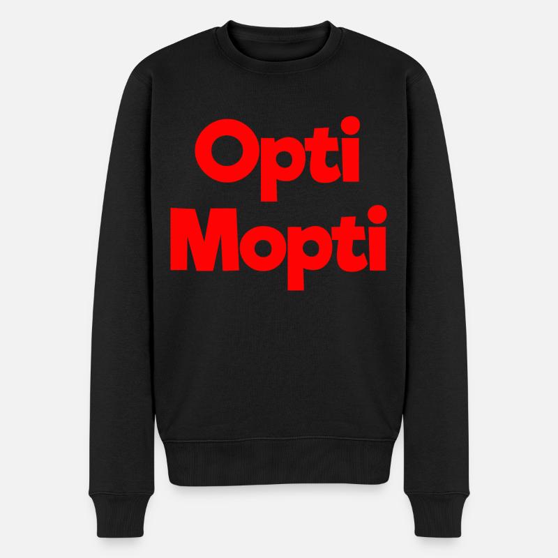 Opti Mopti - Männer Premium Bio Pullover - Schwarz
