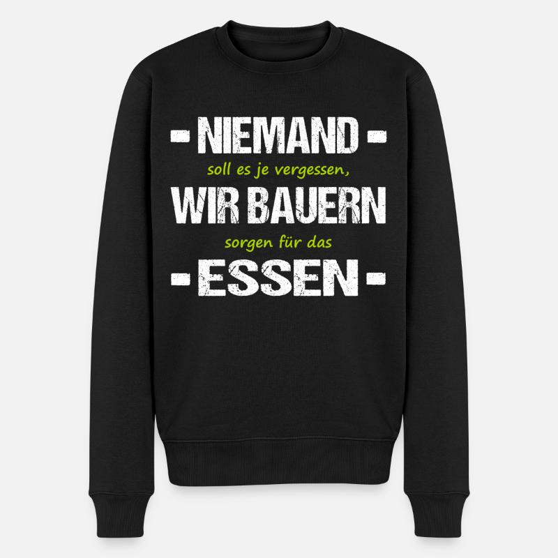 Landwirt Demo Sprüche Protest Bauern Demonstration - Männer Premium Bio Pullover - Schwarz