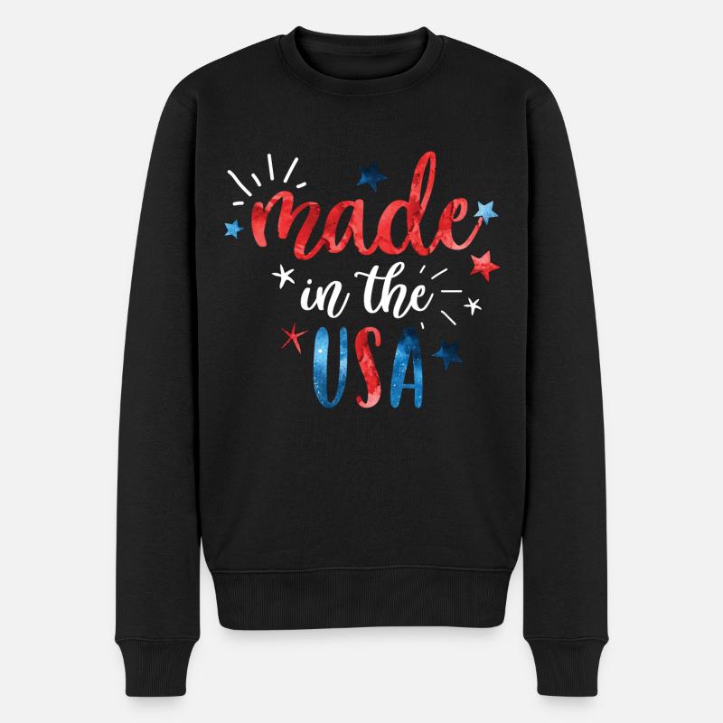 4 juillet Made in USA - Pull Premium bio Homme - noir