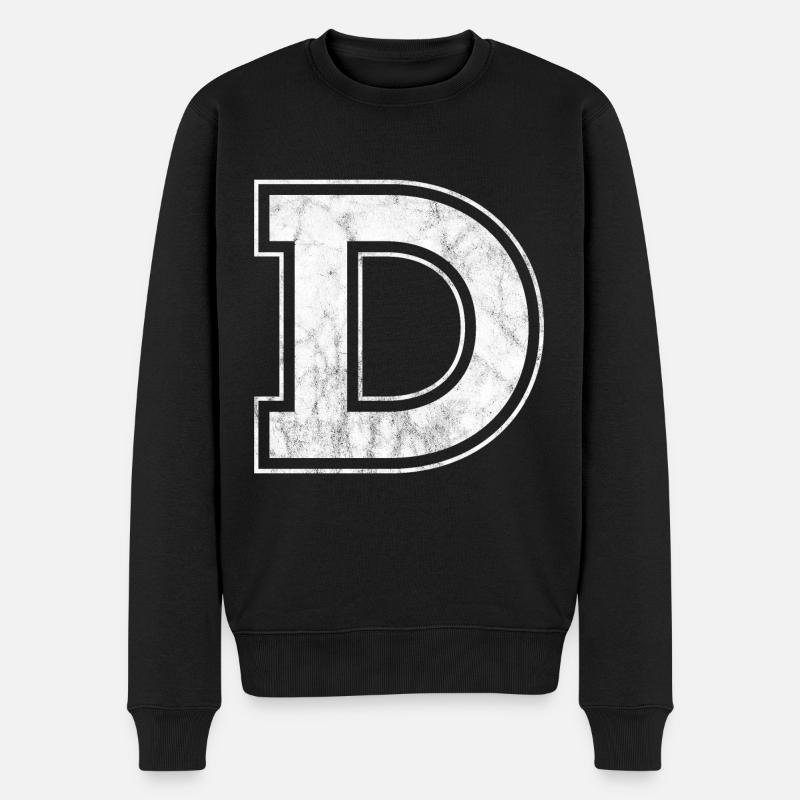 Lettre D - Pull Premium bio Homme - noir