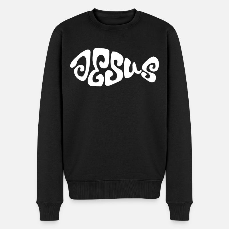 Conception de Jesus Fish. - Pull Premium bio Homme - noir