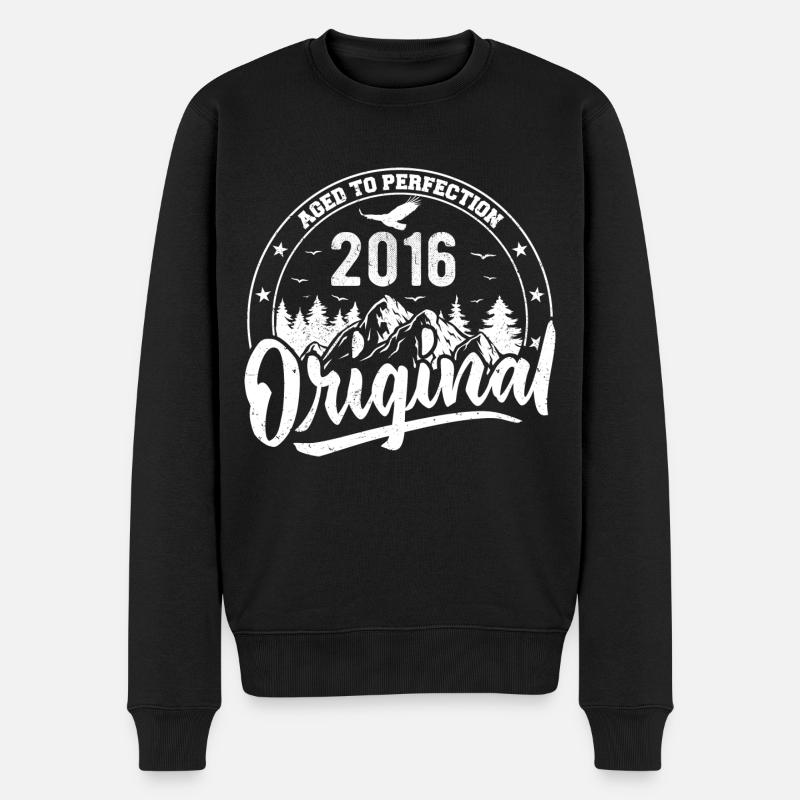 Original 2016 Vintage Geburtstagsgeschenk 2016 - Männer Premium Bio Pullover - Schwarz