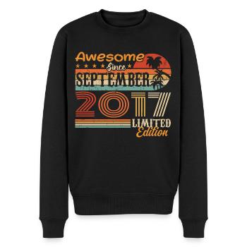 2017 September Vintage Birthday Gift 2017 - Men's Premium Organic Jumper - black - Front - Nico (187cm)