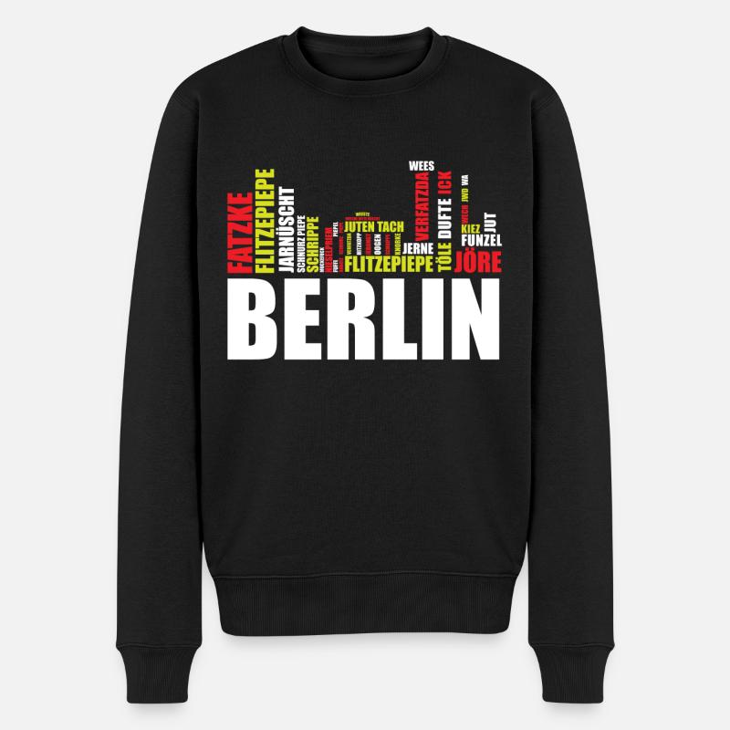 Berlin Dialekt Wörter Berliner Schnauze Geschen - Männer Premium Bio Pullover - Schwarz