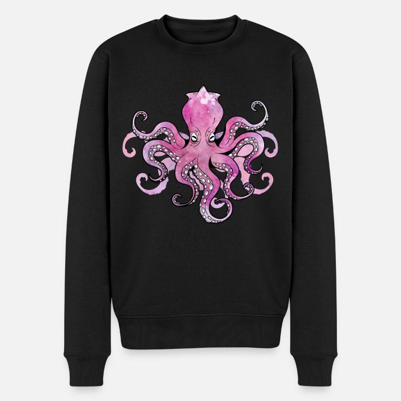 OKTOPUS KRAKEN TINTENFISCH - Männer Premium Bio Pullover - Schwarz