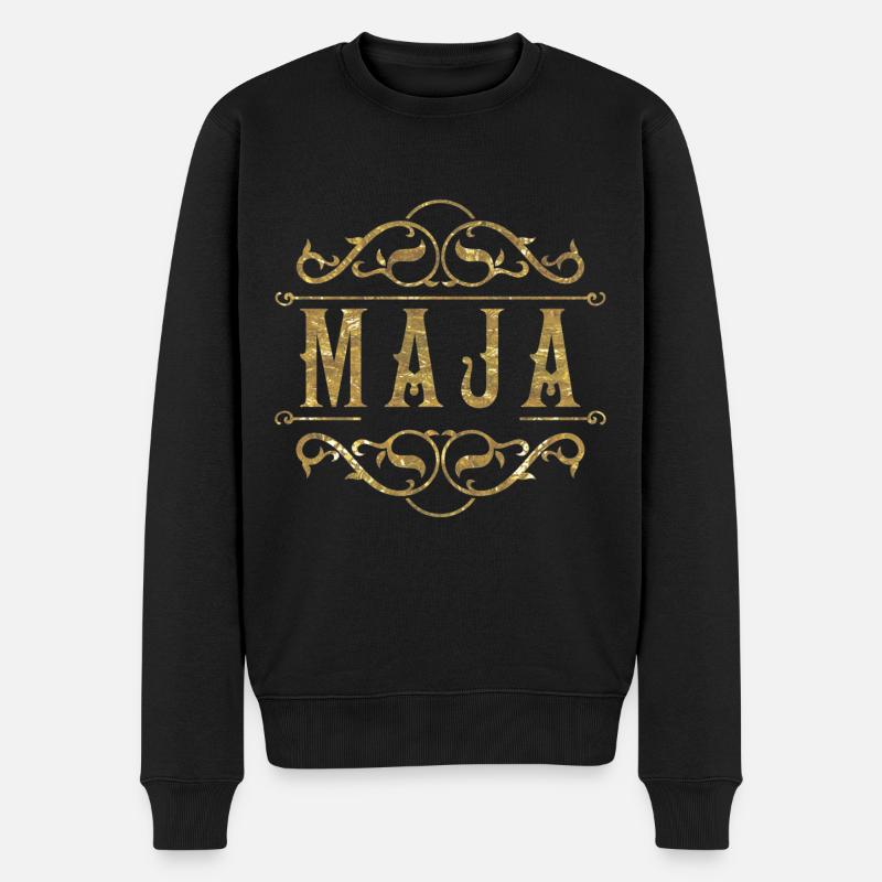 Maja gold - Männer Premium Bio Pullover - Schwarz