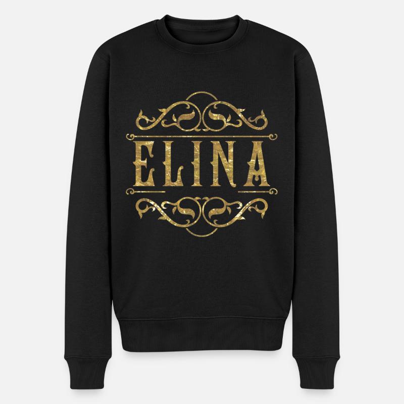 Elina gold - Männer Premium Bio Pullover - Schwarz