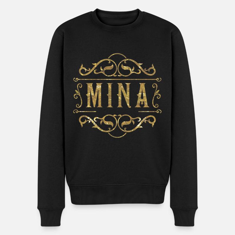 Mina gold - Männer Premium Bio Pullover - Schwarz