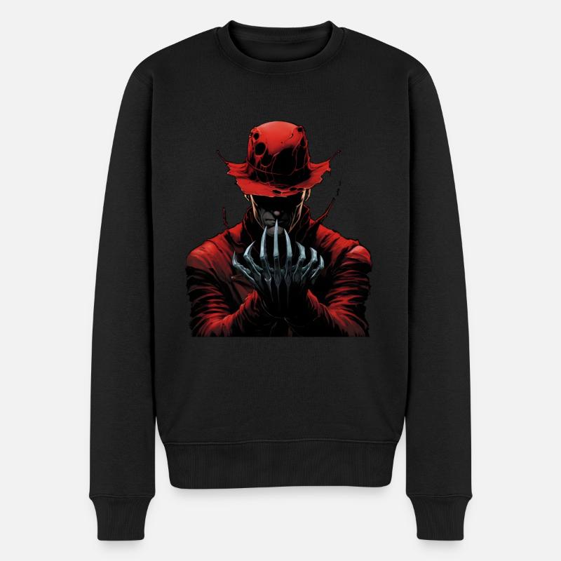 Horror, Unheimlicher Mann - Männer Premium Bio Pullover - Schwarz