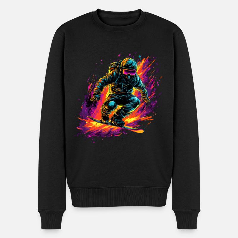 Snowboard - Männer Premium Bio Pullover - Schwarz