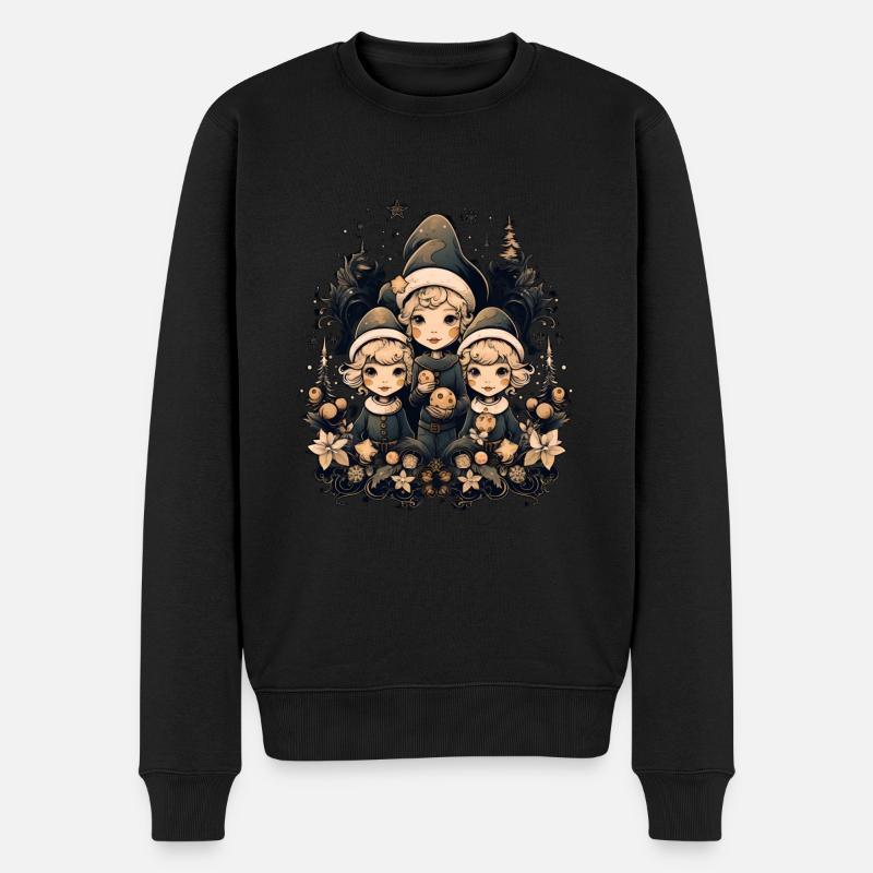 Weihnachtsmann, Ugly Christmas, Elfen - Männer Premium Bio Pullover - Schwarz