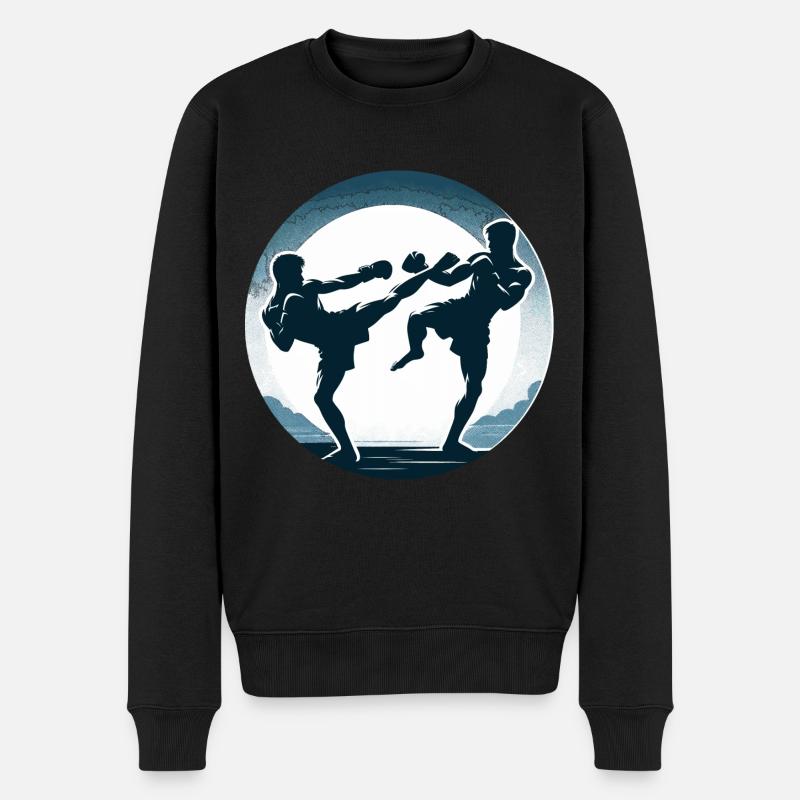 Muay Thai Kampf - Männer Premium Bio Pullover - Schwarz