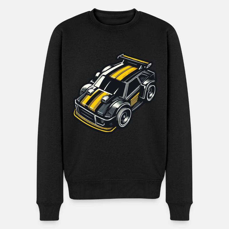 Spielzeugauto Gelb Modellauto - Männer Premium Bio Pullover - Schwarz