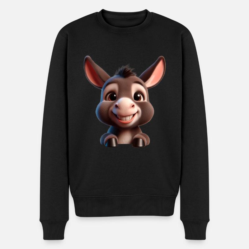 Baby Donkey Esel Mule - Männer Premium Bio Pullover - Schwarz