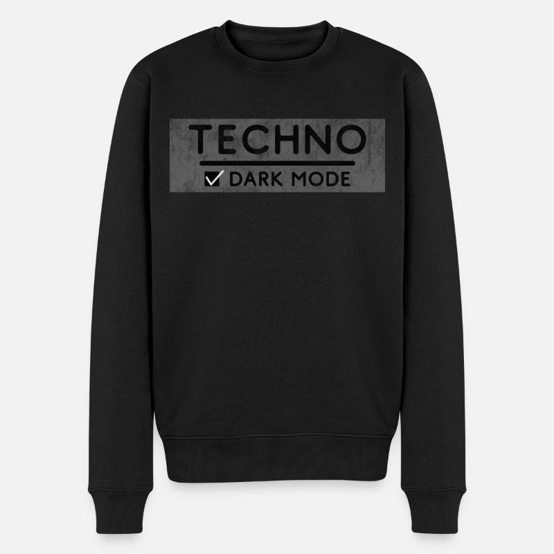 Dark Techno Dark Mode Ein - Männer Premium Bio Pullover - Schwarz