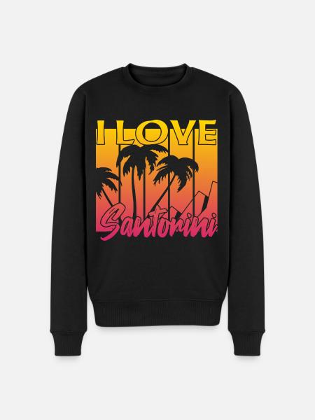 I love Santorini - Men's Premium Organic Jumper - black